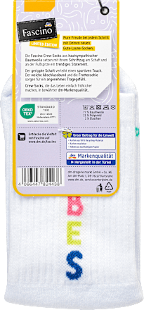 Crew Socken "Good Vibes" weiß Gr. 35-38 Fascino