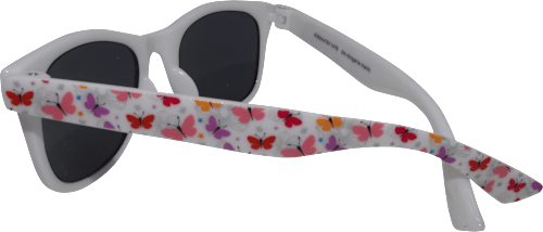 Sonnenbrille Kids weißes Gestell, bunte Schmetterlinge SUNDANCE