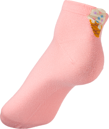 Sneakersocken mit Fersenmotiv Eis rosa Gr. 35-38 Fascino