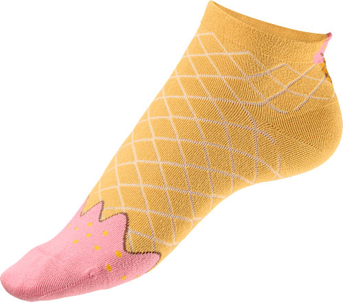 Sneakersocken mit Eis-Motiv beige Gr. 39-42 Fascino