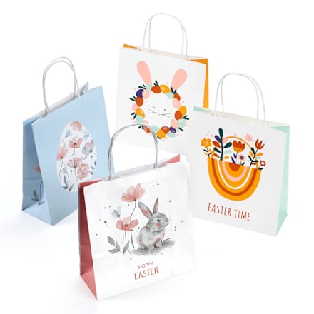Geschenktaschen Eierkranz/EasterTime & Ei/HoppyEaster, midi, hoch, Recycling Profissimo