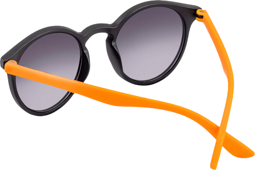 Sonnenbrille Kinder schwarz mit orangen Bügeln SUNDANCE