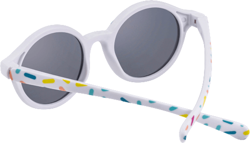 Sonnenbrille Kinder weiß mit bunten Konfetti SUNDANCE