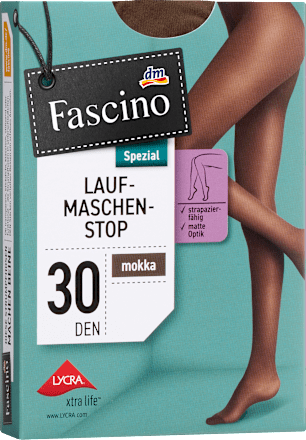 Strumpfhose mit Laufmaschen-Stopp mokka Gr. 50/52, 30 DEN Fascino