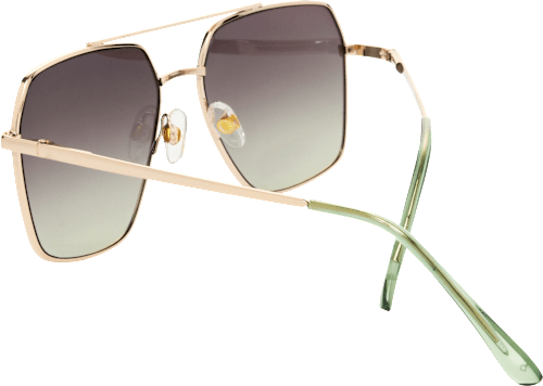 Sonnenbrille Erwachsene goldenes, eckiges Metallgestell SUNDANCE