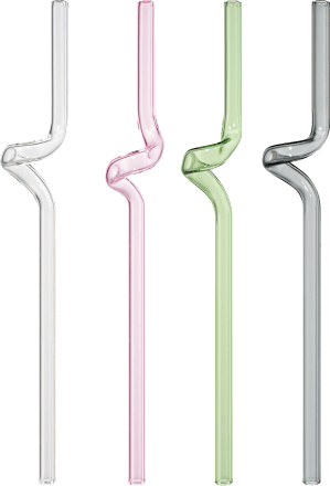 Trinkhalme aus Glas, gedreht, mehrfarbig dm home