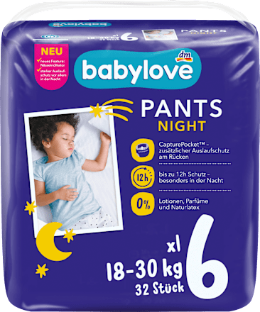 Nočne hlačne plenice xl, 18-30 kg babylove