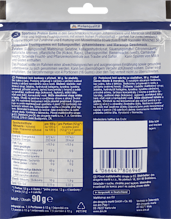 Protein Gums, Johannisbeere & Maracuja Geschmack Sportness