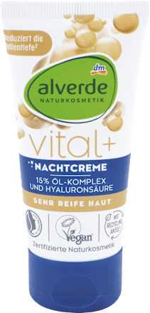 Nočna krema Vital+ z oljnim kompleksom in hialuronsko kislino alverde NATURKOSMETIK