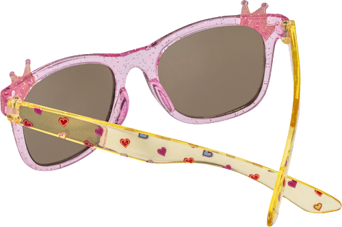 Sonnenbrille Kids rosa, durchsichtiges rosa Gestell mit Krönchen SUNDANCE