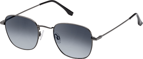 Sonnenbrille Erwachsene graues Metallgestell, schwarz getönte Gläser SUNDANCE