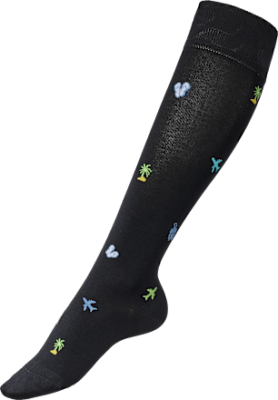 Kniestrümpfe mit vitalisierender Funktion & Allover-Muster schwarz Gr. 35-38 Fascino