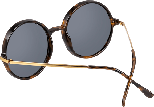 Sonnenbrille Erwachsene goldenes Gestell, runde Gläser SUNDANCE