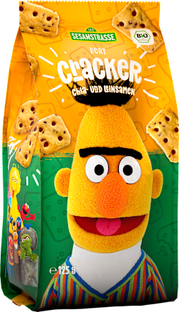 Kindersnack Cracker Chia & Leinsamen Bert, ab 3 Jahren Sesamstrasse