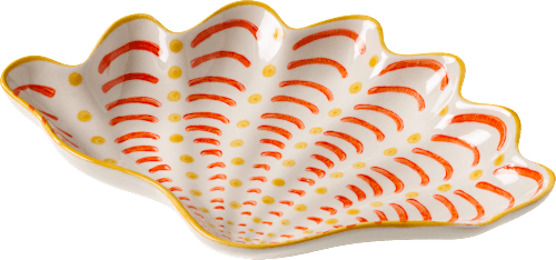 Teller aus Keramik "Muschel", orange/gelb (20,5x14x2,5 cm) dm home