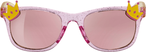 Sonnenbrille Kids rosa, durchsichtiges rosa Gestell mit Krönchen SUNDANCE