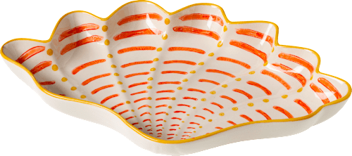 Servierplatte aus Keramik "Muschel", orange/gelb (30,5x20,5x4 cm) dm home