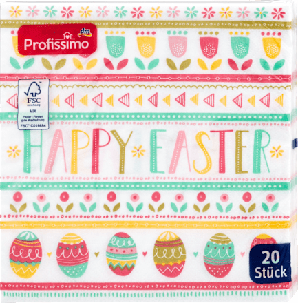 Serviete z napisom Happy Easter, 33 x 33 cm Profissimo