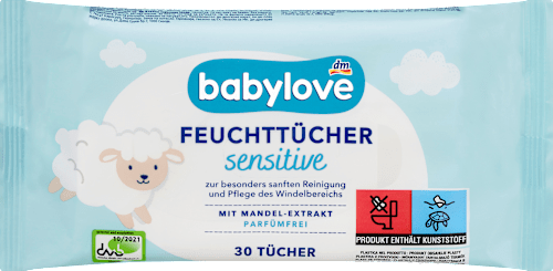 Salviette umidificate sensitive con estratto di mandorla babylove