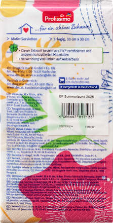 Servietten Buffet Sommerliebe Motiv Sommerlaune/Blätter Profissimo
