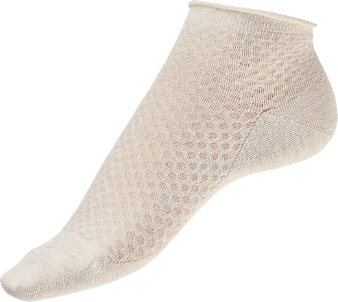 Sneakersocken mit Struktur & Rollrand beige Gr. 35-38 Fascino