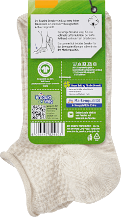 Sneakersocken mit Struktur & Rollrand beige Gr. 35-38 Fascino