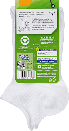 Sneakersocken mit Struktur & Rollrand weiß Gr. 35-38 Fascino