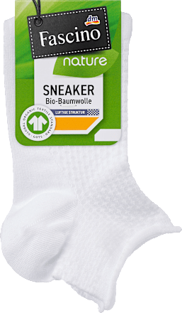 Sneakersocken mit Struktur & Rollrand weiß Gr. 35-38 Fascino
