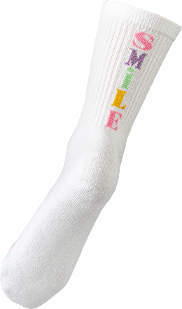 Crew Socken "Smile" weiß Gr. 39-42 Fascino