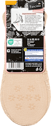 Füßlinge mit floraler Spitze taupe Gr. 35-38 Fascino