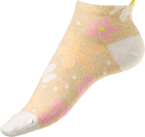 Sneakersocken mit Fersenmotiv Blume beige Gr. 39-42 Fascino