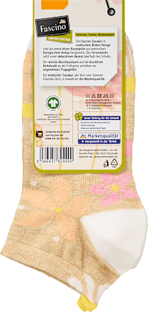 Sneakersocken mit Fersenmotiv Blume beige Gr. 39-42 Fascino