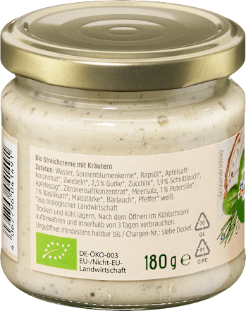 Crema salata BIO alle erbe aromatiche del giardino dmBio