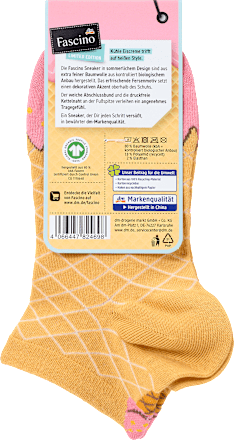 Sneakersocken mit Eis-Motiv beige Gr. 39-42 Fascino