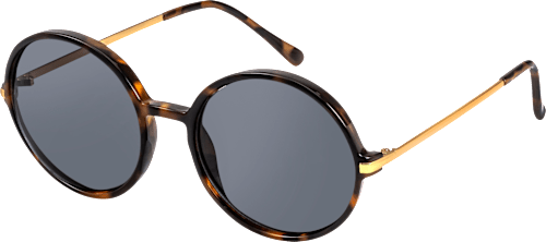 Sonnenbrille Erwachsene goldenes Gestell, runde Gläser SUNDANCE