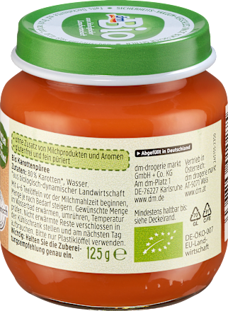 Bio sárgarépapüré, 5. hónapos kortól dmBio