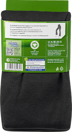 Flare Leggings mit Bio-Baumwolle schwarz Gr. 46/48 Fascino