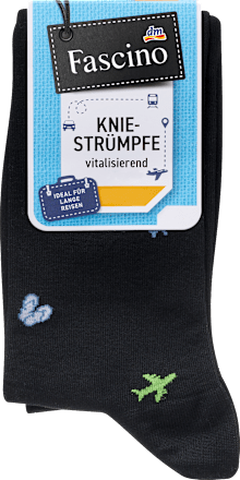 Kniestrümpfe mit vitalisierender Funktion & Allover-Muster schwarz Gr. 35-38 Fascino