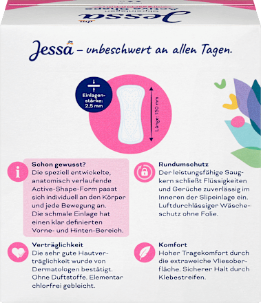 Salvaslip Active Shape normal con fresca fraganza Jessa