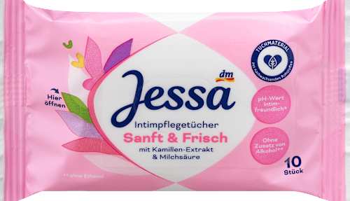Vlažne maramice za intimnu negu - sa ekstraktom kamilice i mlečnom kiselinom Jessa