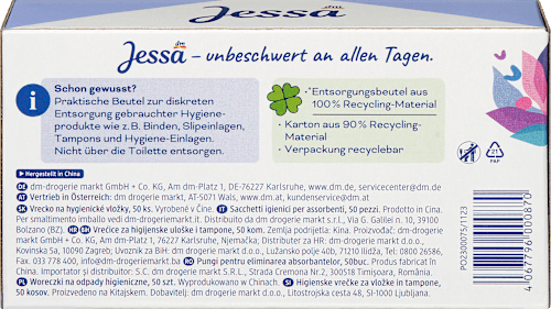 Higienske vrečke za vložke in tampone Jessa