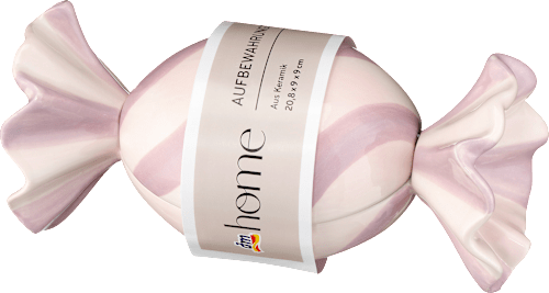 Aufbewahrungsdose "Bonbon" aus Keramik, gestreift (20,8x9x9 cm) dm home