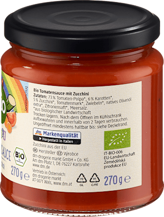 Kinder Tomatensauce mit Zucchini dmBio