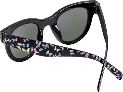Detské slnečné okuliare - čierne s motívom motýľov SUNDANCE