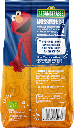 Kinderkekse "Grobi" mit Kokos & Dinkel, ab 3 Jahren Sesamstrasse