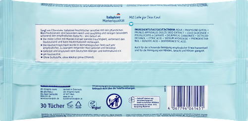 Salviette umidificate sensitive con estratto di mandorla babylove