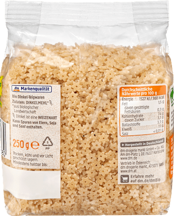 Nudeln, Sternchen aus Dinkel dmBio