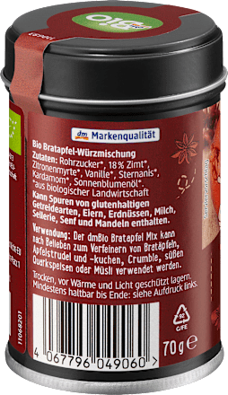 Bio sült alma fűszerkeverék dmBio