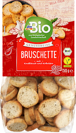 Bio bruschetta fokhagymával és zöld fűszerekkel dmBio