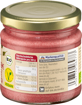 Brotaufstrich rote Bete Meerrettich dmBio